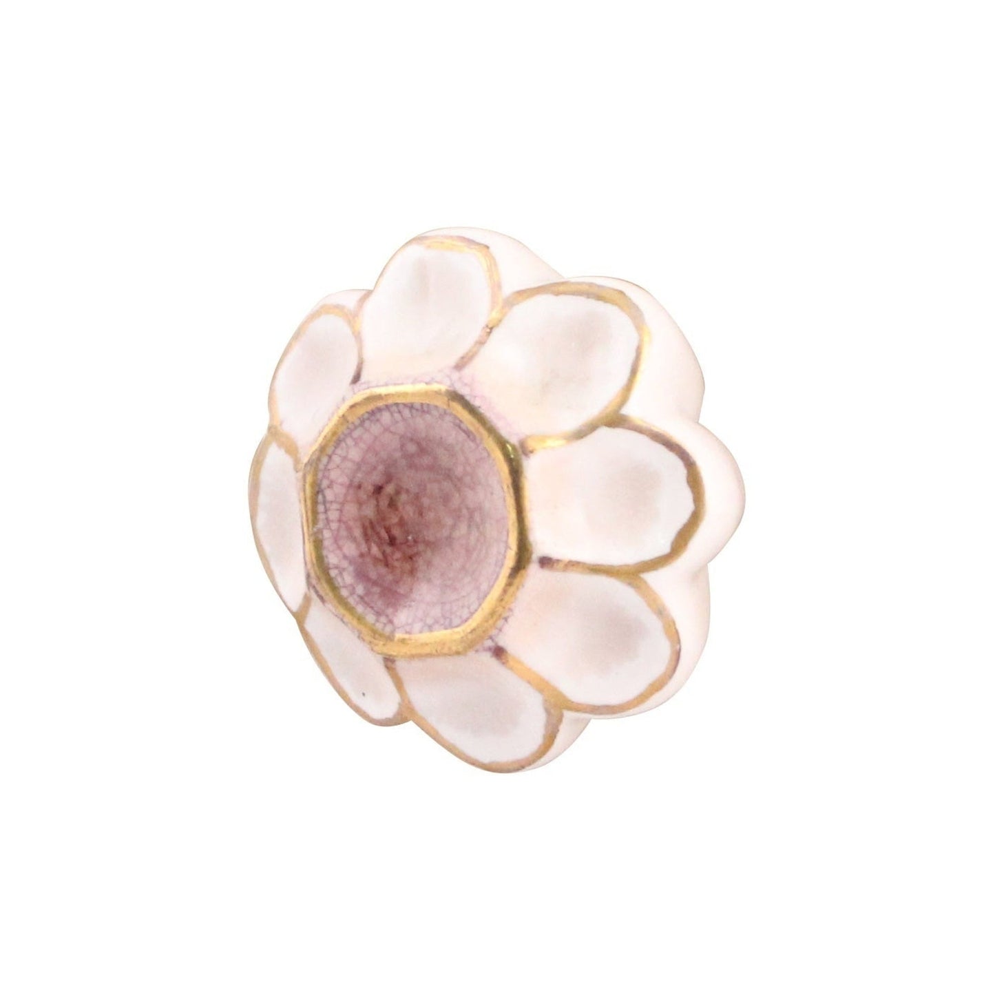 CERAMIC KNOB, WHITE/GOLD (VE-0660)