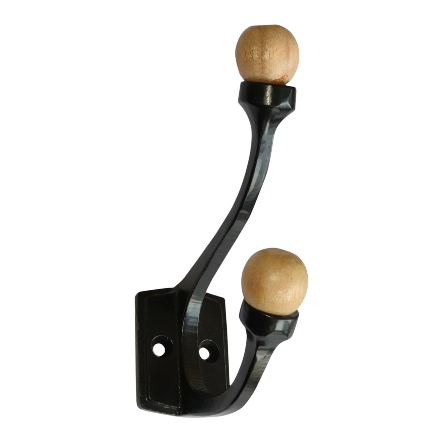 Elegant and Functional Wall Hooks, Black & Natural, Wood &