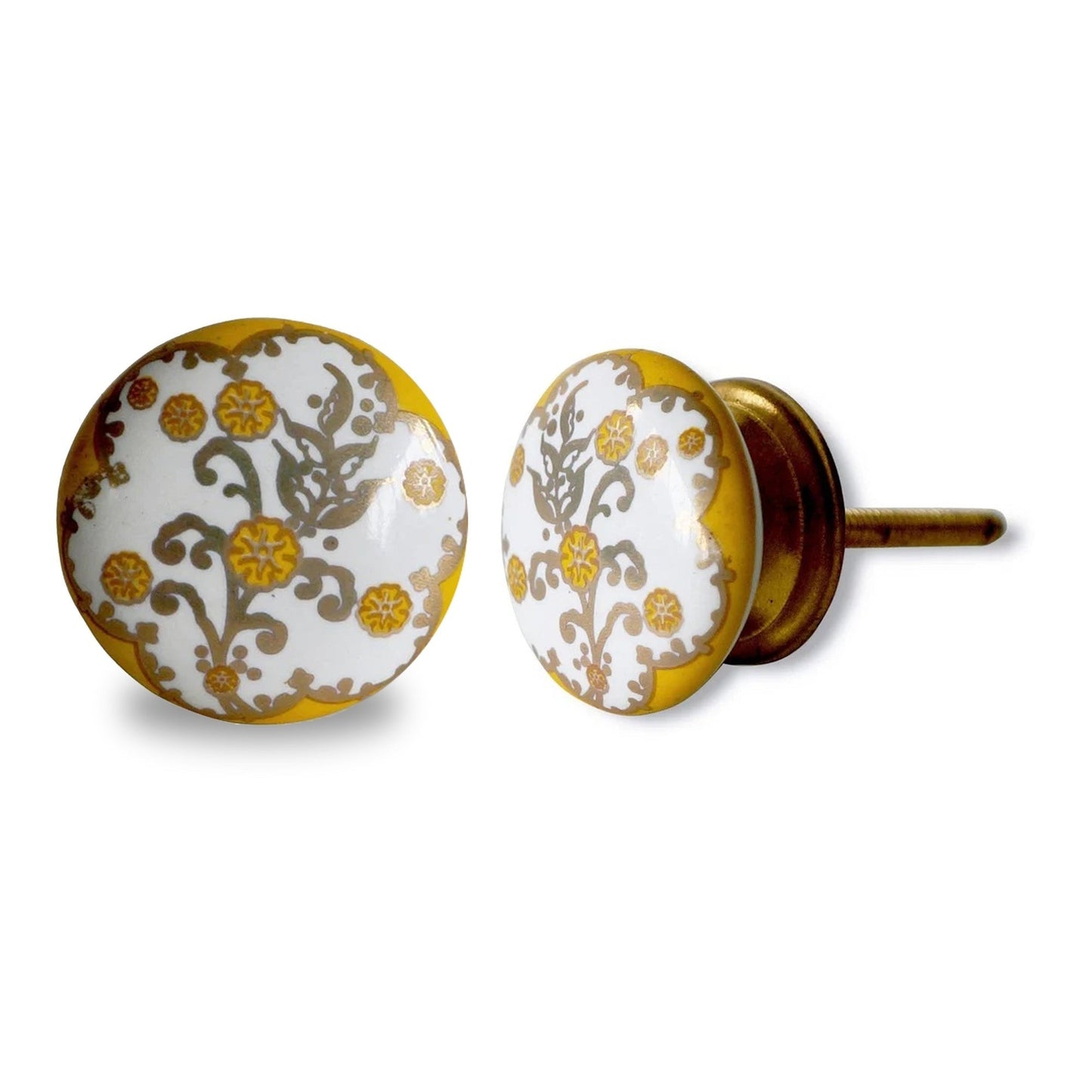 Floral Design Ceramic Knob