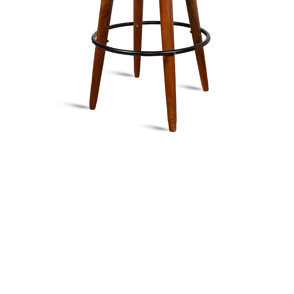 Wooden Havana Leather Bar Stool