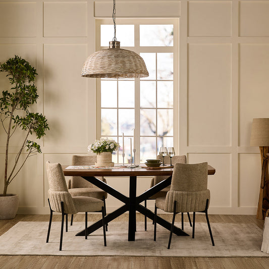 Crispio Wooden Dining Table, Brown