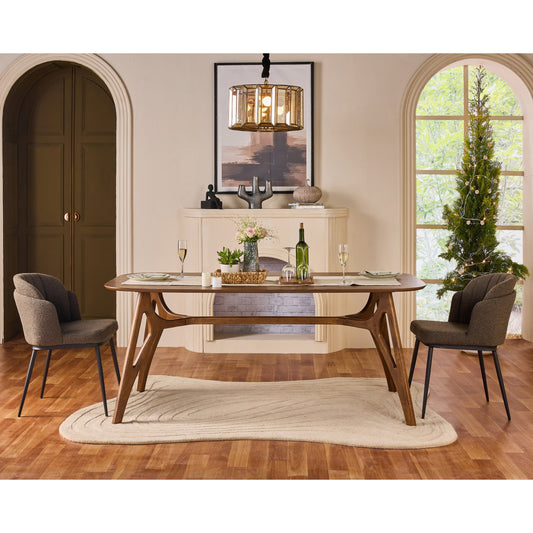 Olivia Judd Dining Table, Dark Walnut