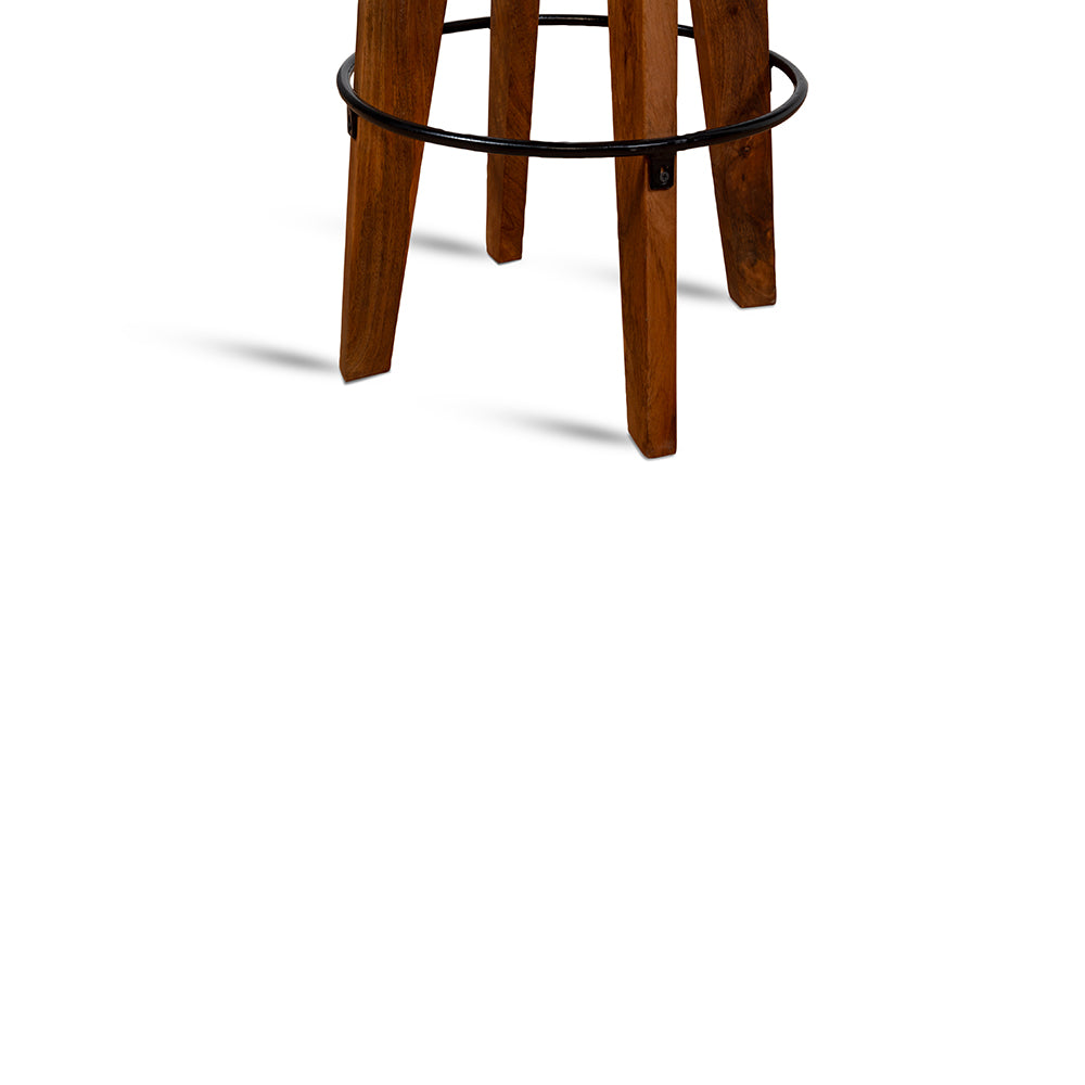 Wooden Figaro Leather Bar Stool