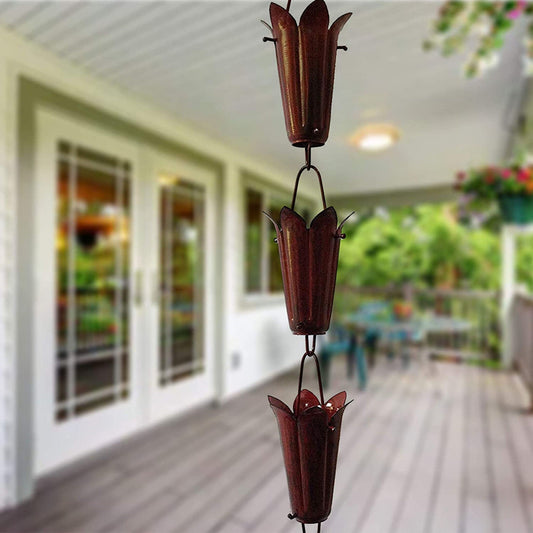 Chaîne de pluie pétale ouverte. Fer.