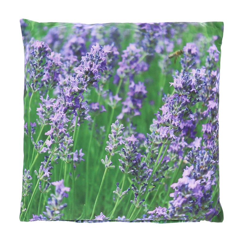 Coussin d'extérieur avec fleur violette L