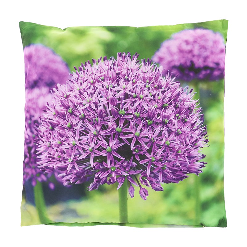 Coussin d'extérieur avec fleur violette L