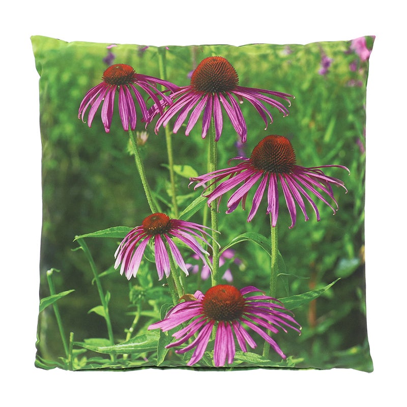 Coussin d'extérieur avec fleur violette L