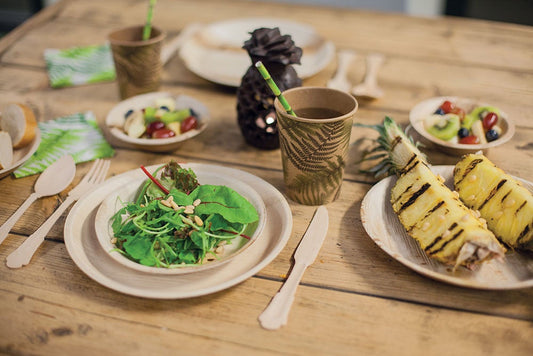 Lot de 8 cuillères en bois jetables - Cuillères compostables pour pique-niques
