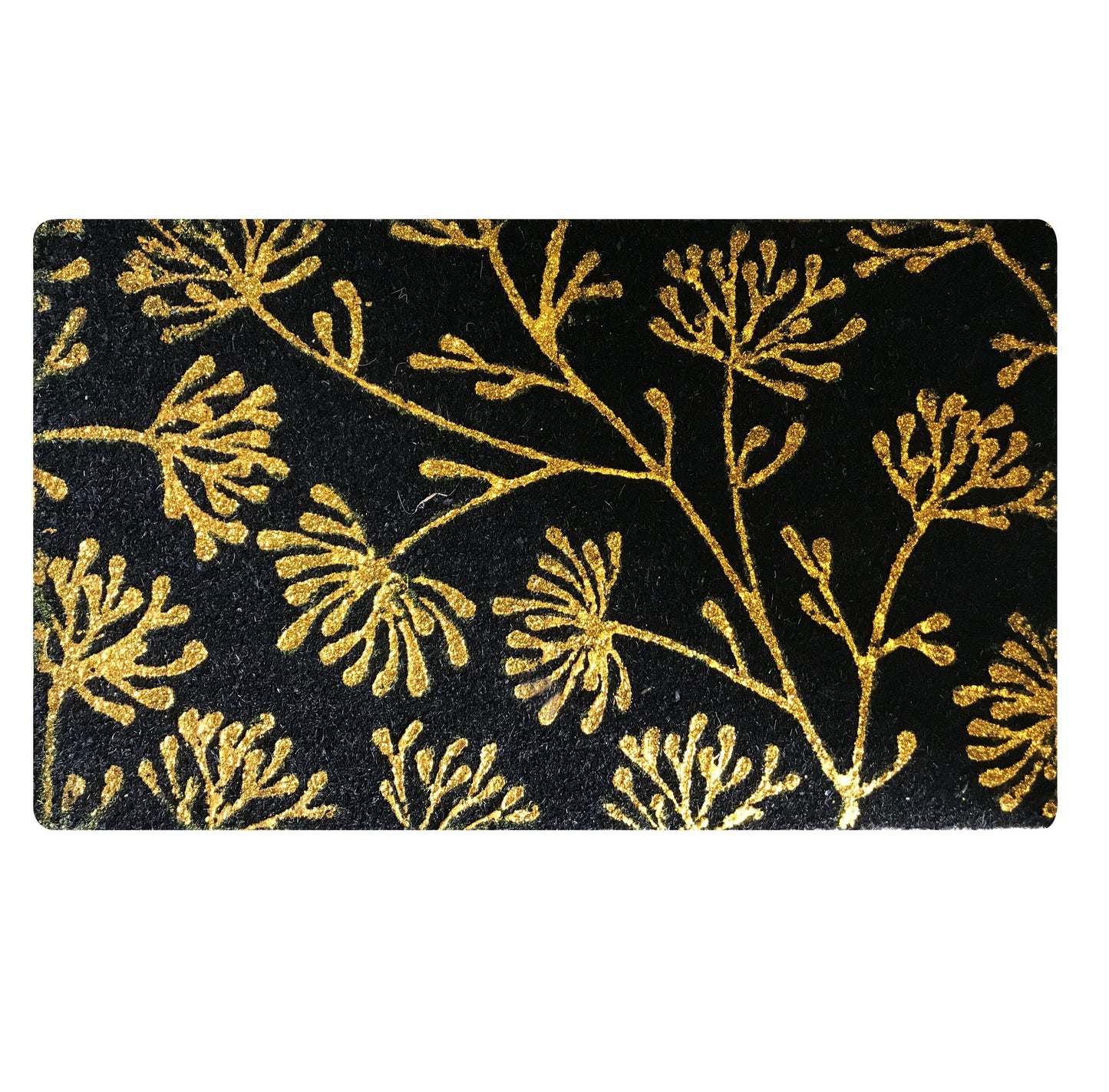 Paillasson en coco floral, tapis d'entrée faits à la main pour l'intérieur et l'extérieur, 18x30in, Glitter
