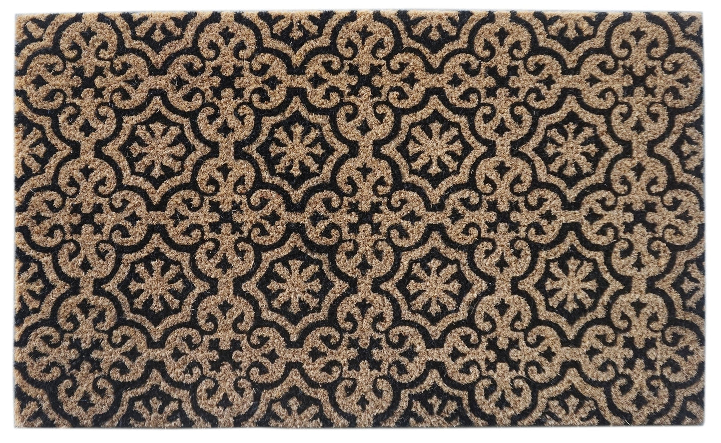 Mosaic Pattern Coir Doormat, Natural, PVC Tufted