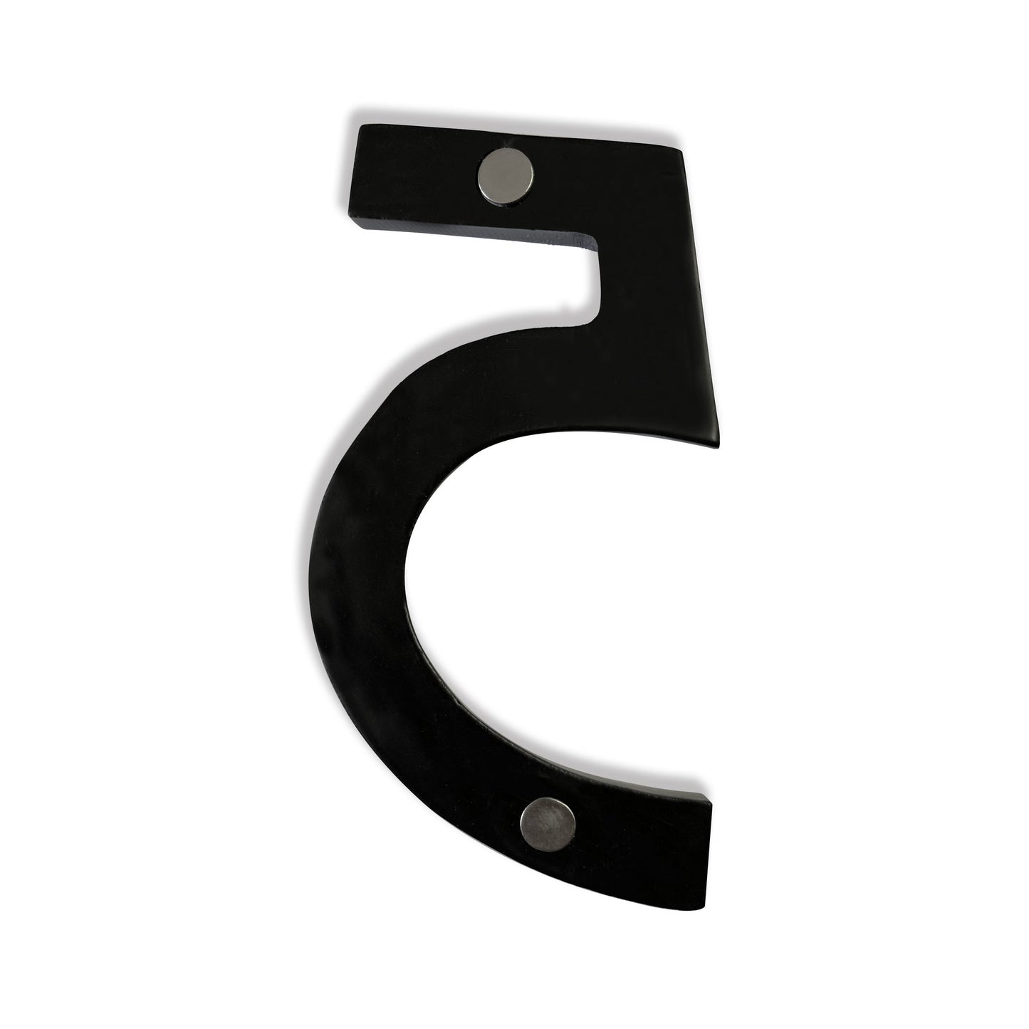 Numéro de maison magnétique en aluminium #5, numéros d'adresse en métal, 4 pouces, noir