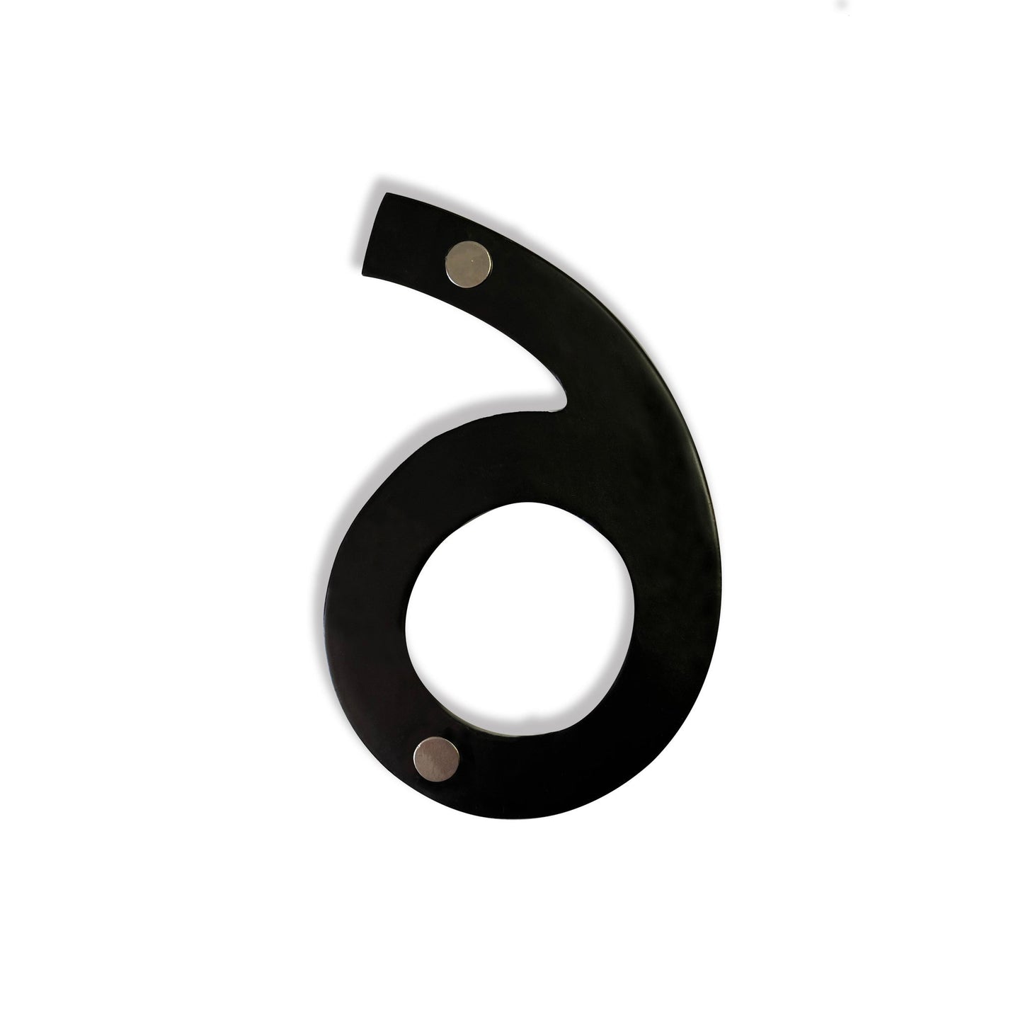 Numéro de maison magnétique en aluminium #6, numéros d'adresse en métal, 4 pouces, noir