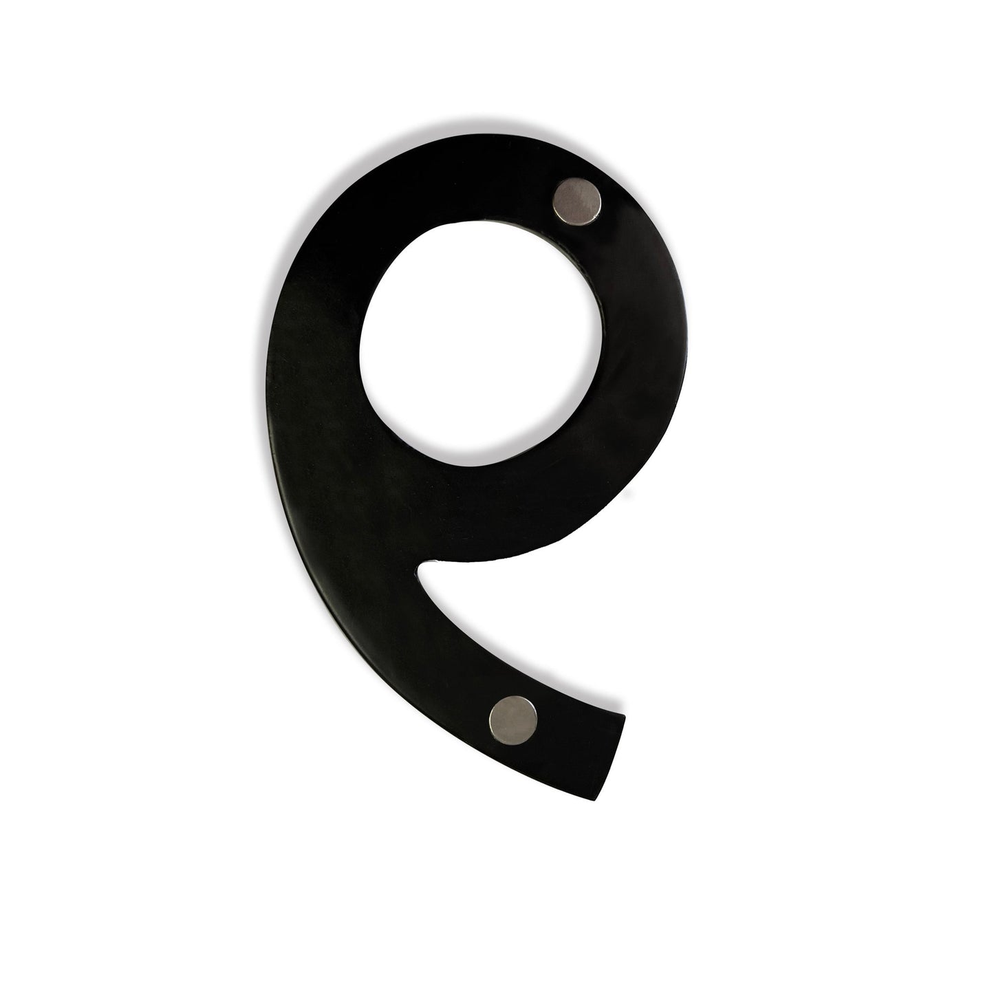 Numéro de maison magnétique en aluminium #9, numéros d'adresse en métal, 4 pouces, noir