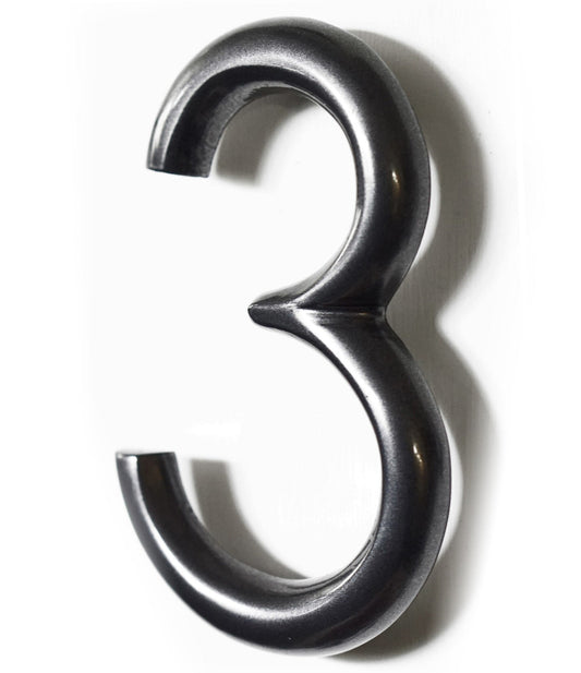 Numéro d'adresse ombré en aluminium 3, numéros de maison ronds, métal à canon, 5 pouces