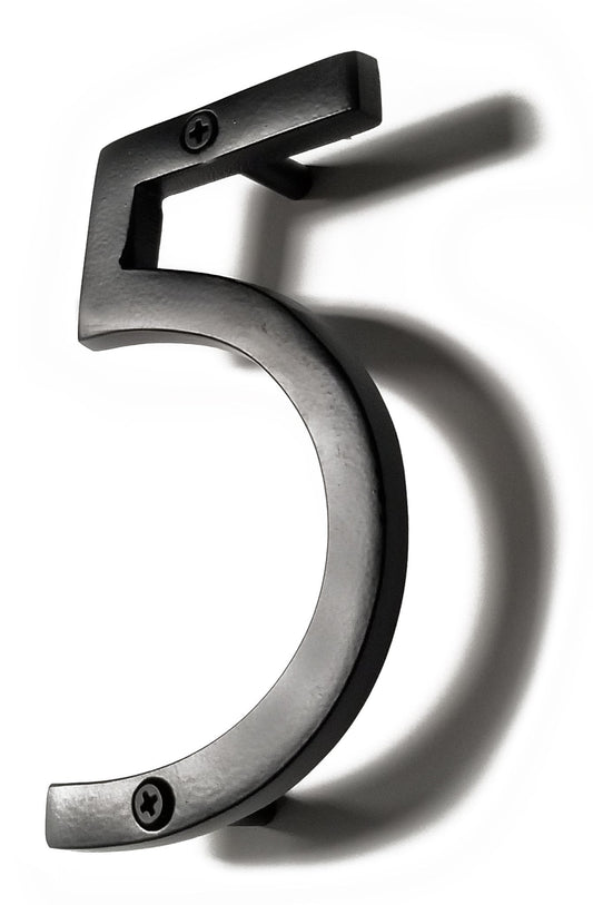 black aluminum number 5, 6inch