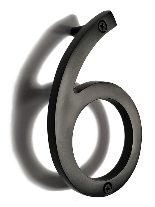 black aluminum number 6, 6inch