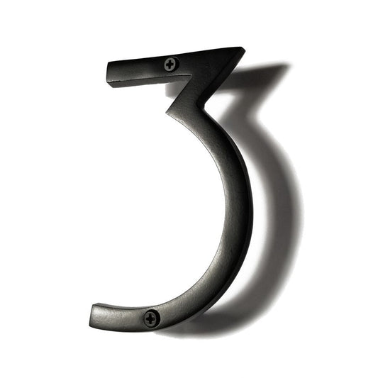 Numéro d'adresse de maison d'ombre à montage flottant, #3, noir, aluminium, 8 pouces