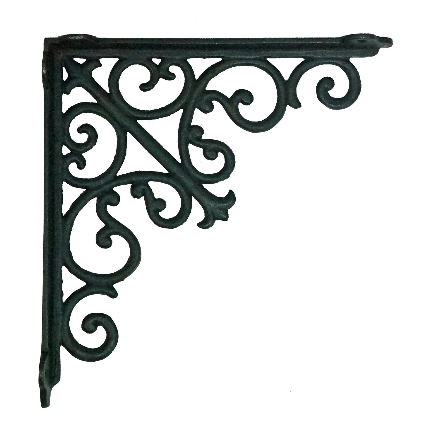 Support d'étagère noir antique victorien, supports d'étagère en fonte à montage mural, supports robustes pour étagères, moyen 10,6 x 1,96 x 10,6 pouces, noir