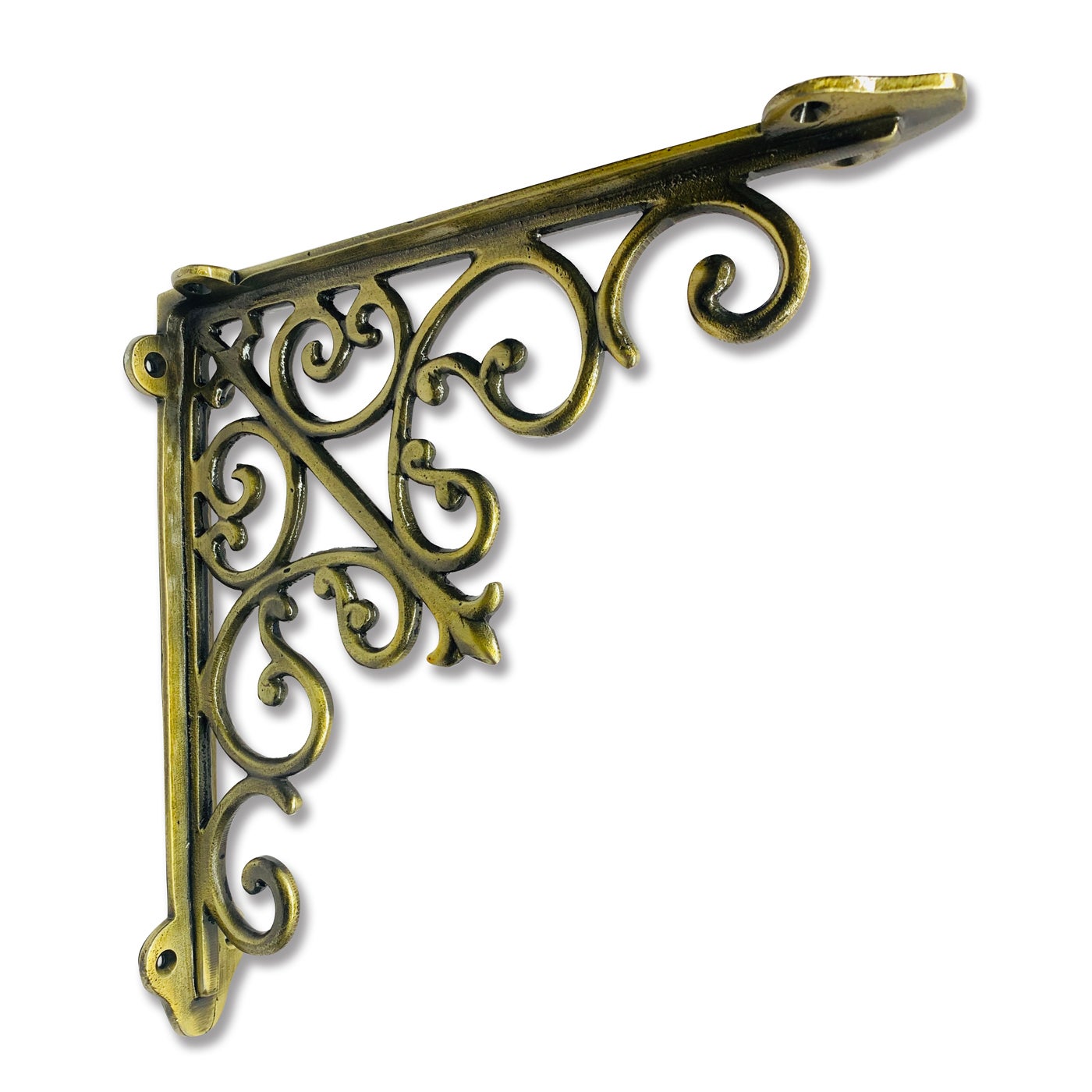 "Support d'étagère Victorien, moyen, Or Antique"