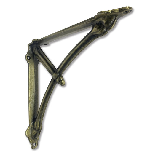 Support d'étagère mural demi-rond avec bras de support, supports d'étagère rustiques, 5,5 pouces, laiton antique