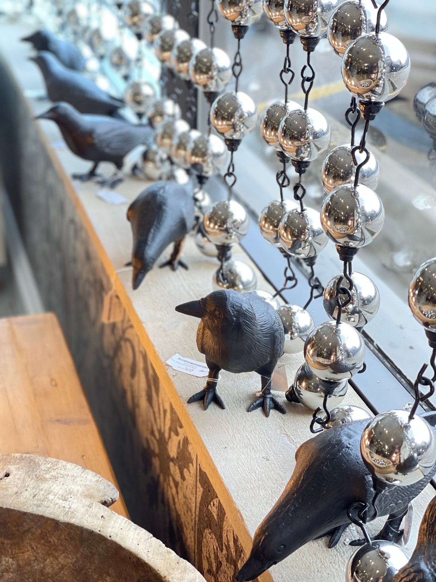 Statue de jardin de corbeau en fonte avec tête à côté, statuette de corbeau noir