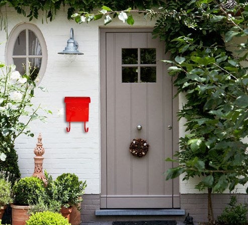 Boîte aux lettres Euro rouge avec POST