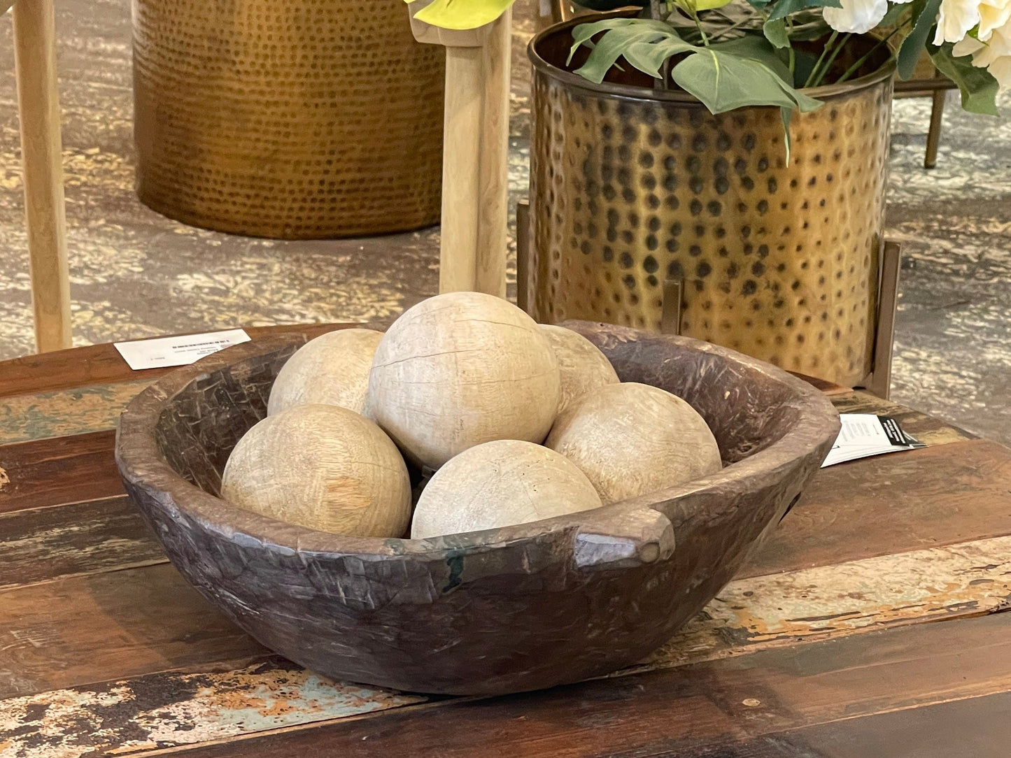 Boule décorative en bois