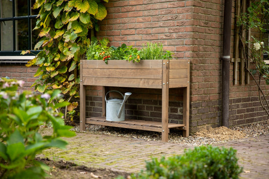 Lit surélevé marron L