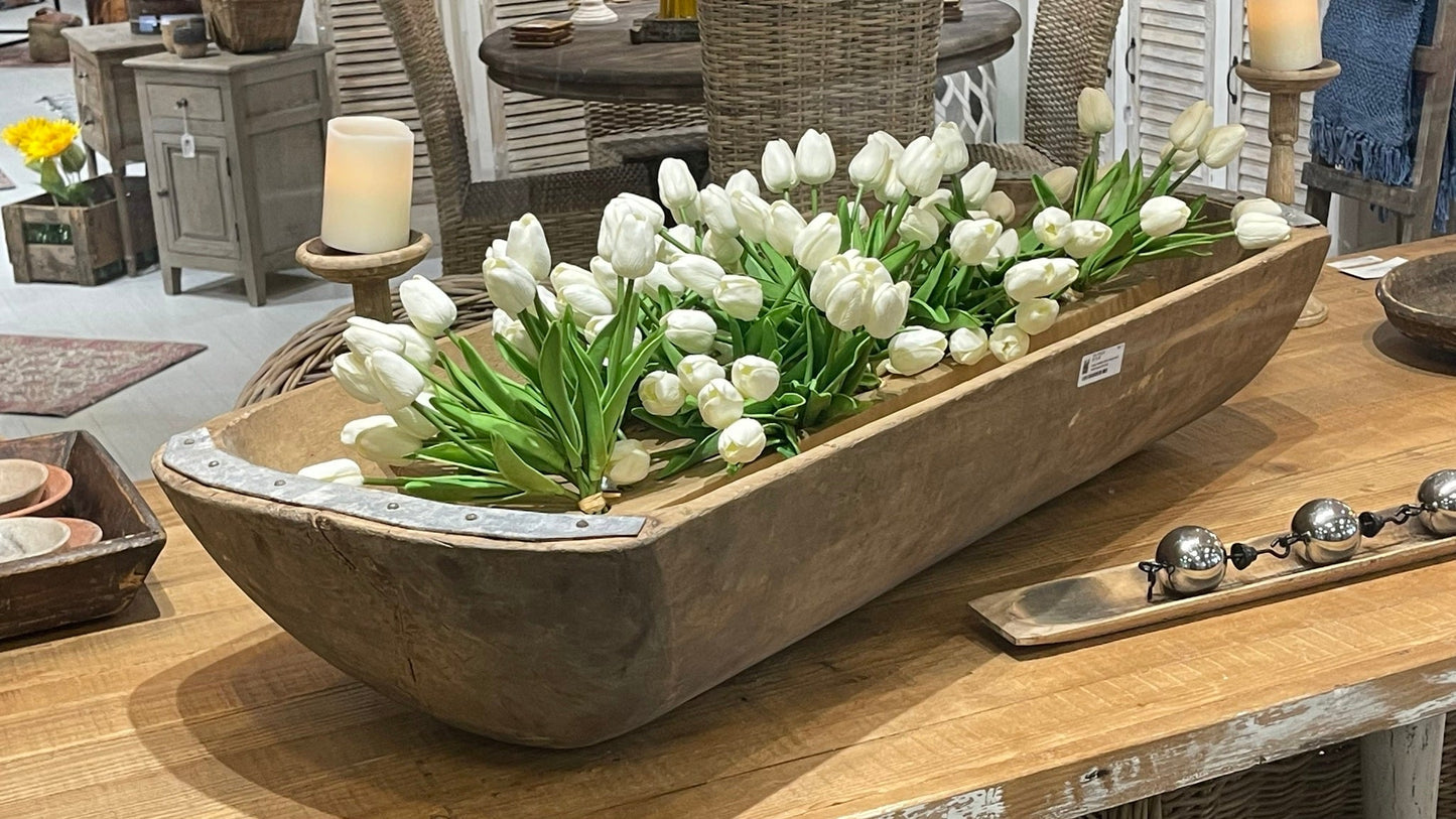 Grand bol à pâte hollandais en bois