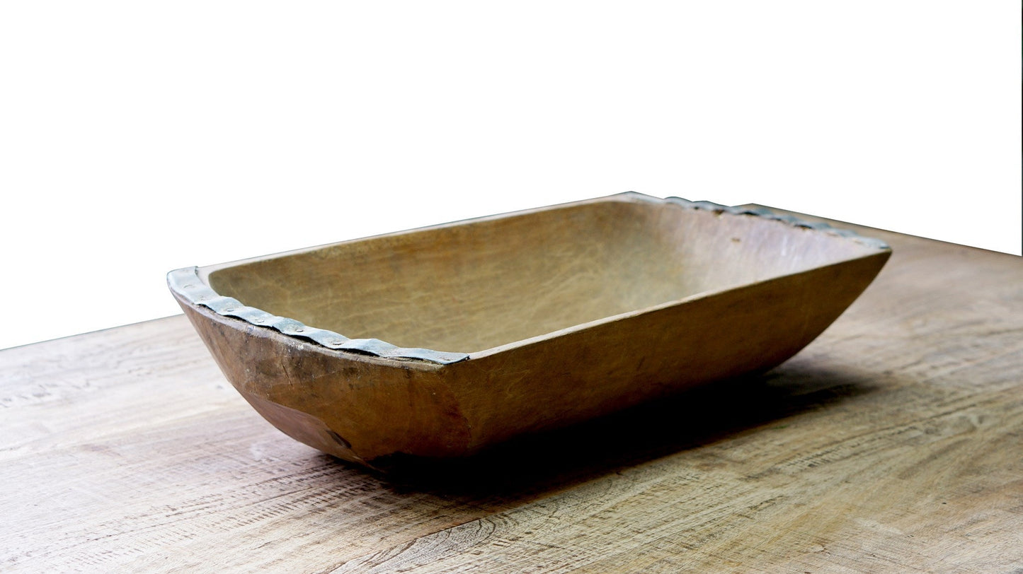 Grand bol à pâte hollandais en bois