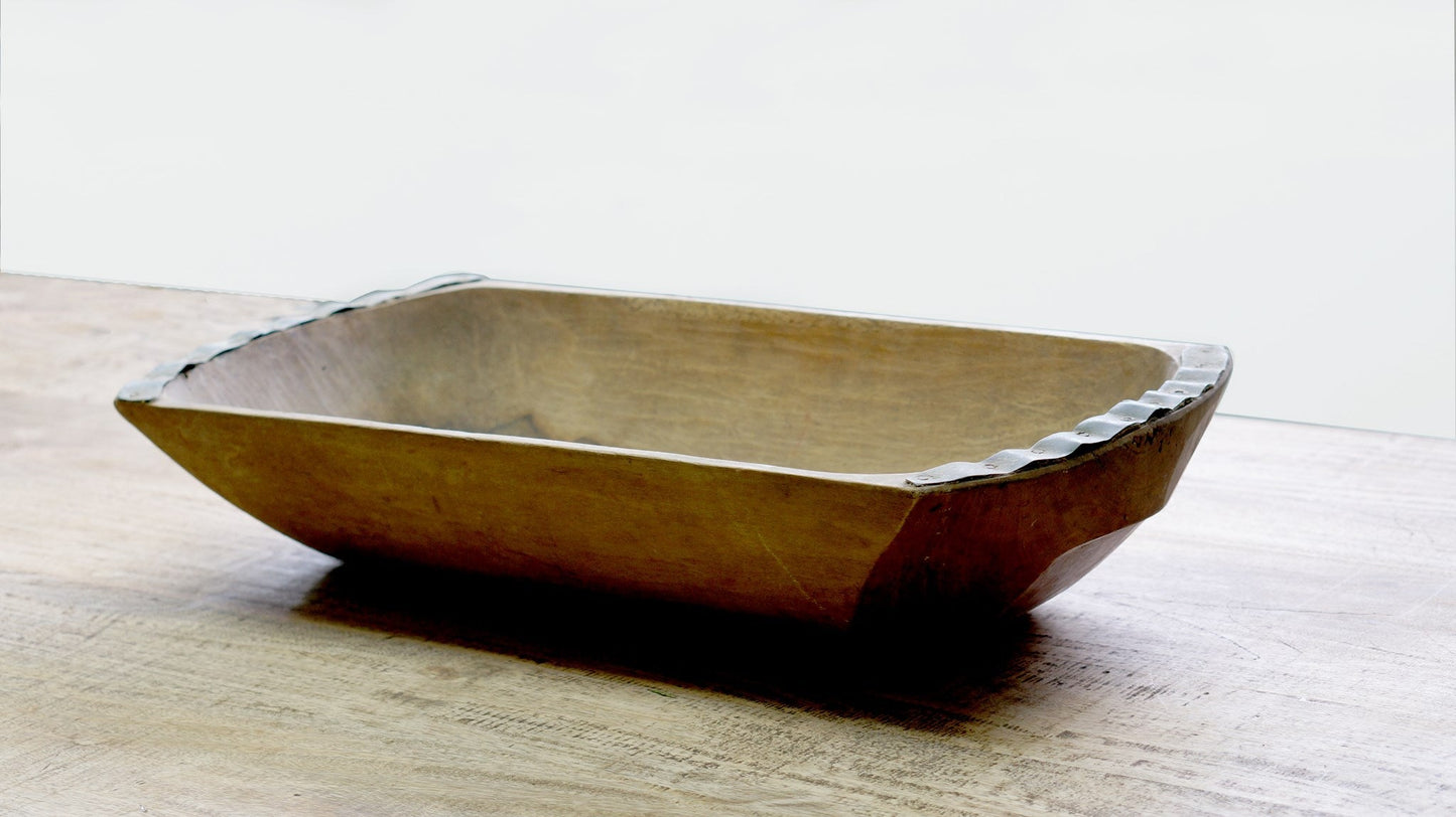 Grand bol à pâte hollandais en bois