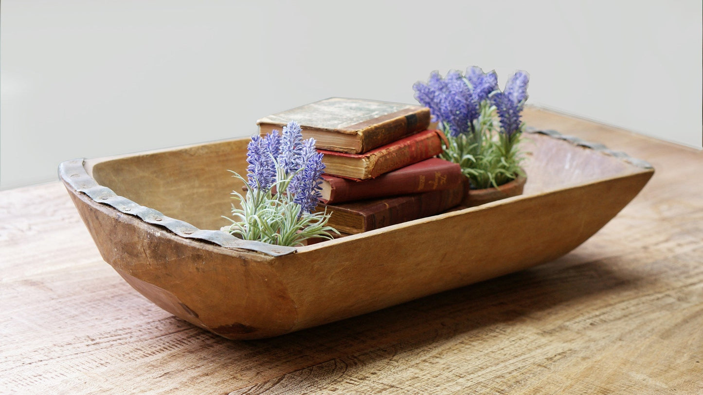Grand bol à pâte hollandais en bois