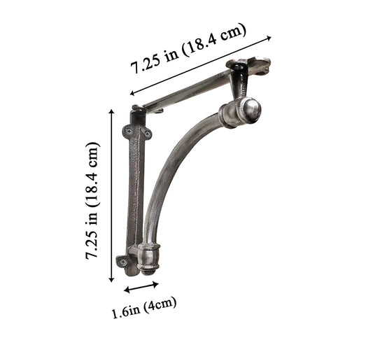 Slim Halfround Bracket, 7 inch, Antique Metal
