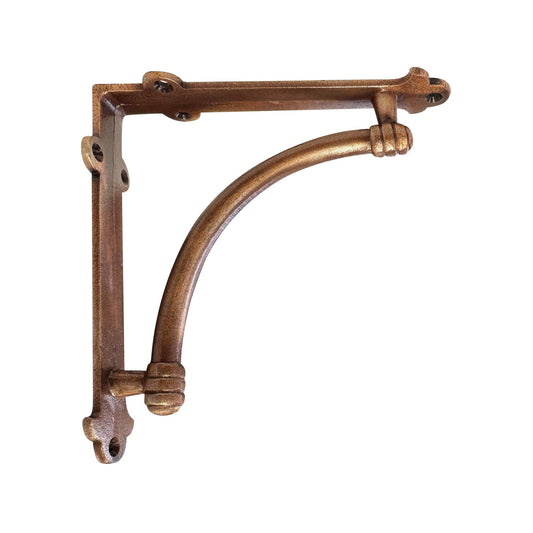 Slim Halfround Bracket, 7 inch, Antique Copper