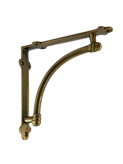 Slim Halfround Bracket, 7 inch, Antique Gold