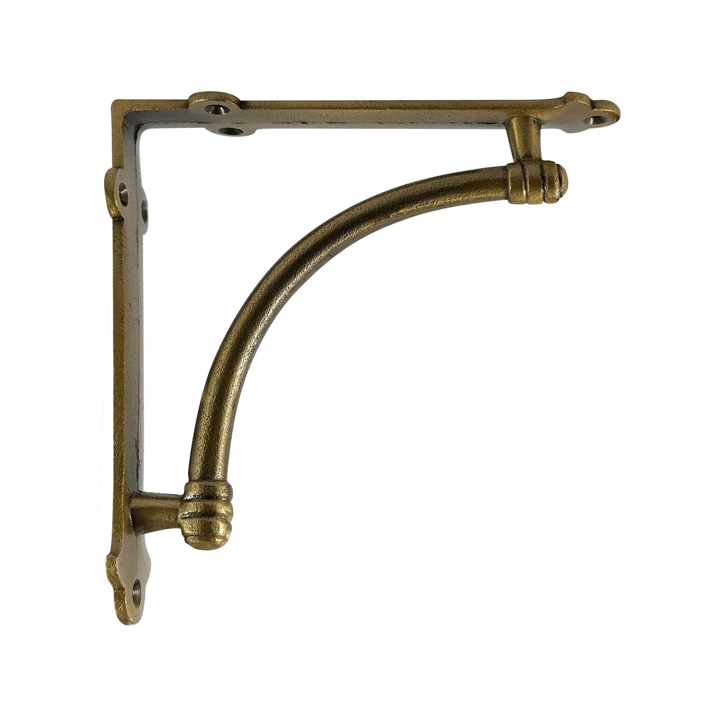 Slim Halfround Bracket, 7 inch, Antique Gold