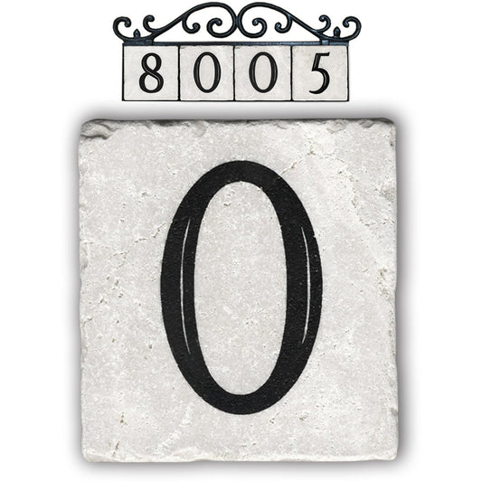 0, classic marble number tile