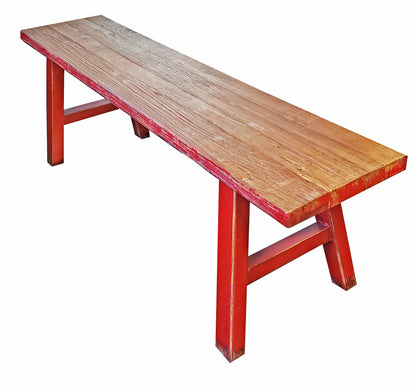 Midwich Natural 2 Tone Bench, Natural/Red