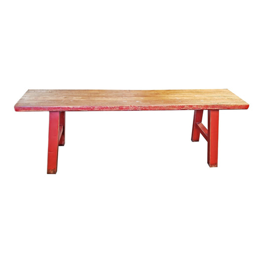 Midwich Natural 2 Tone Bench, Natural/Red, Elmwood