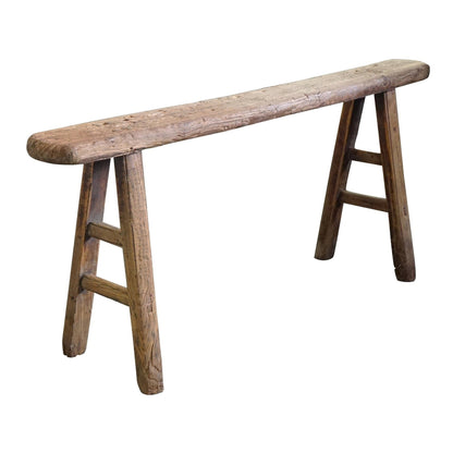 Banc en bois maigre antique, banc vintage pour la décoration de la maison et du jardin, 45-55 pouces