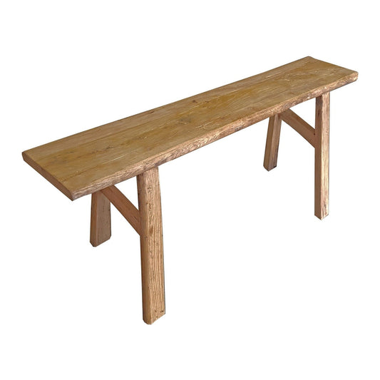 Table console en vieux bois d'orme recyclé