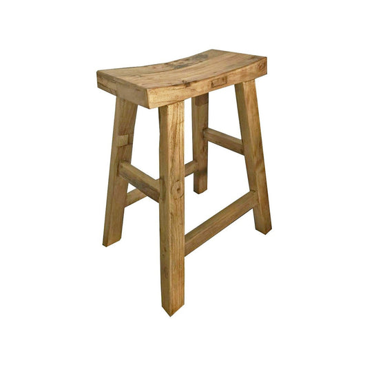 Tabouret de bar tibétain en bois d'orme 26