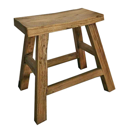 Tabouret tibétain en bois d'orme 18 pouces