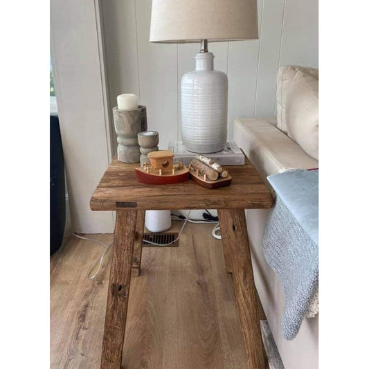 Table d'Appoint, Orme Recyclé, Naturel