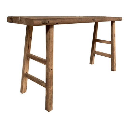 Table Console en Bois, Vieil Orme Recyclé, Naturel