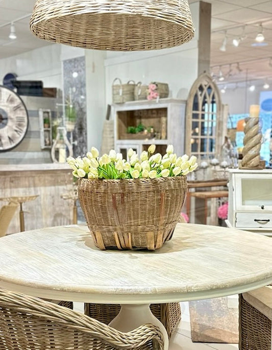 Grands paniers à riz en bambou antiques
