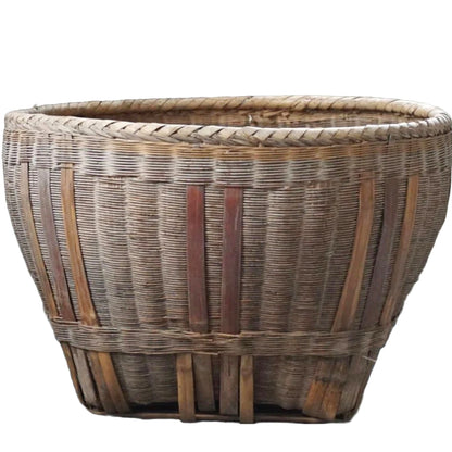 Large Antique Bamboo Rice Baskets