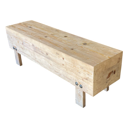 Recycled Old Pine Log Bench, Small