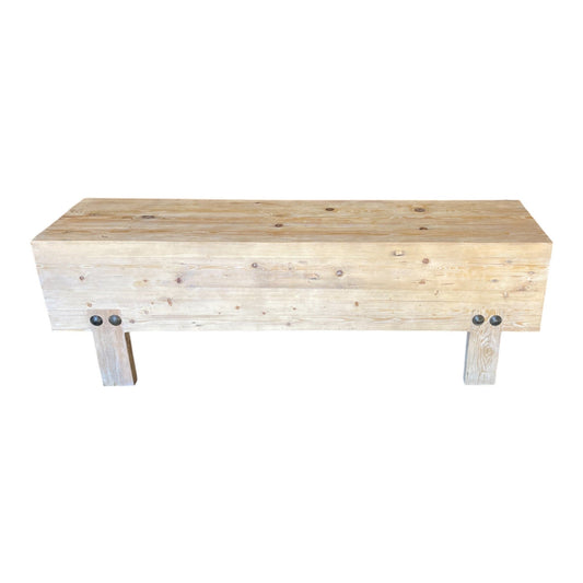 Recycled Old Pine Log Bench, Small