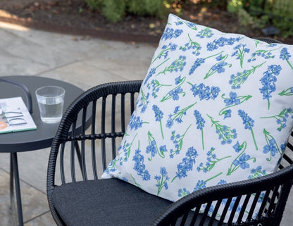 Outdoor Cushion Flowers Blue
